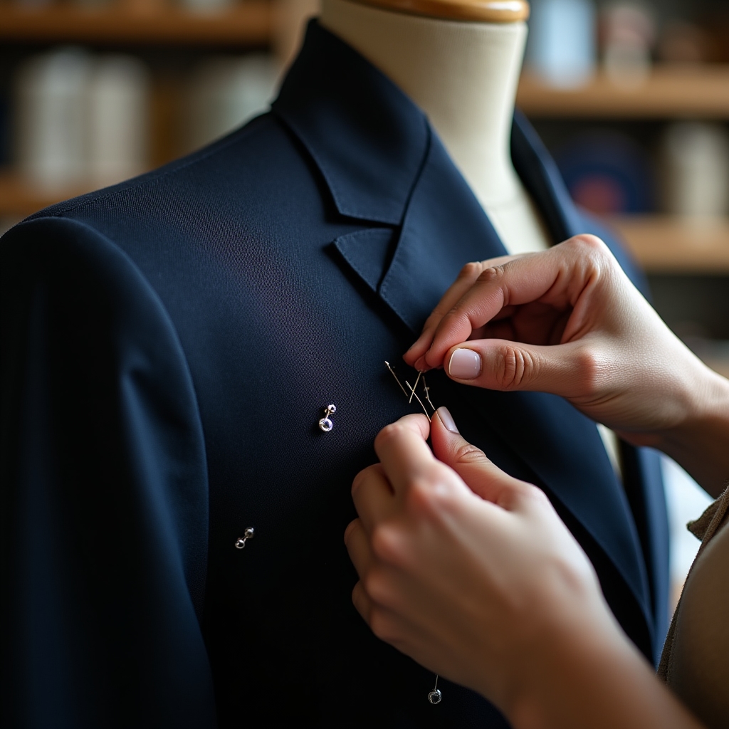 Adaptación de traje a medida en taller de costura